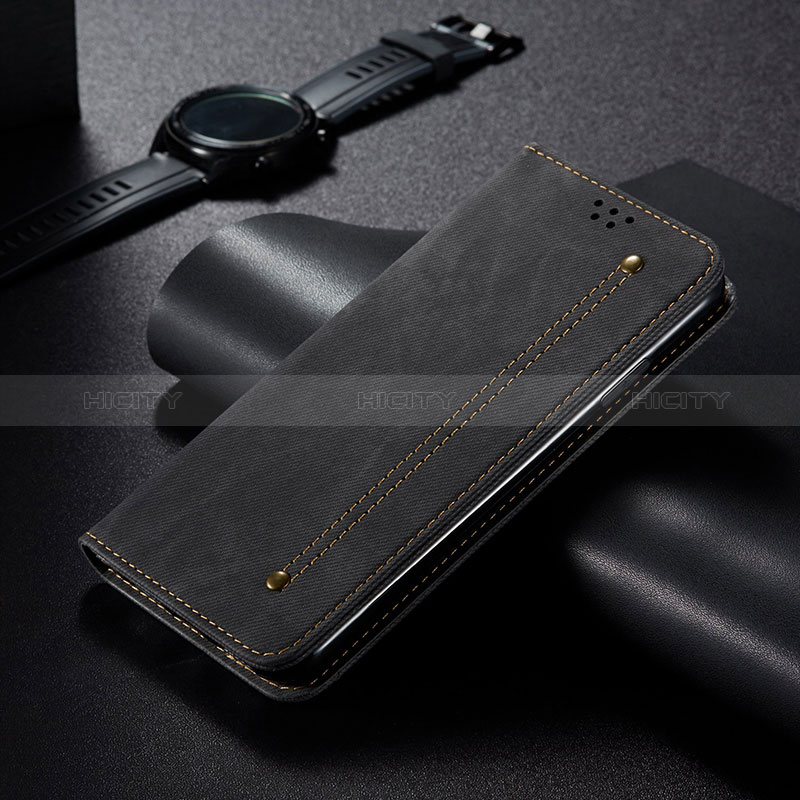 Huawei Honor X8b用手帳型 布 スタンド ファーウェイ ブラック