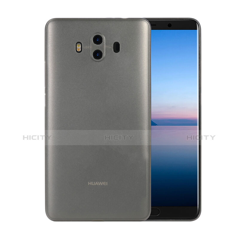 Huawei Mate 10用極薄ケース クリア透明 プラスチック ファーウェイ グレー