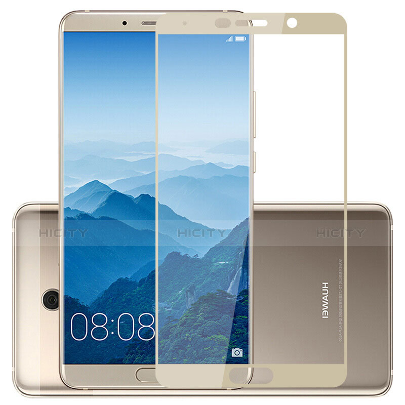 Huawei Mate 10用強化ガラス フル液晶保護フィルム F05 ファーウェイ ゴールド