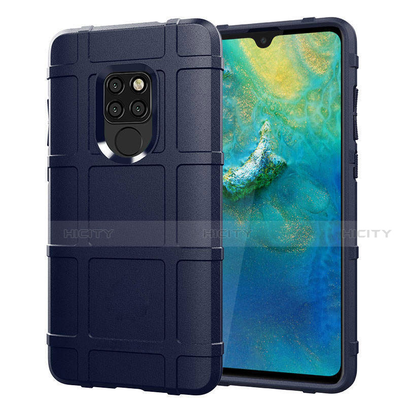 Huawei Mate 20用360度 フルカバー極薄ソフトケース シリコンケース 耐衝撃 全面保護 バンパー ファーウェイ ネイビー