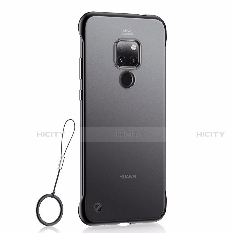 Huawei Mate 20用極薄ケース クリア透明 プラスチック 質感もマットU03 ファーウェイ ブラック