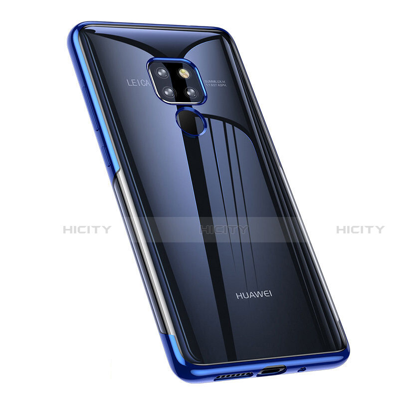 Huawei Mate 20用極薄ソフトケース シリコンケース 耐衝撃 全面保護 クリア透明 A02 ファーウェイ ネイビー