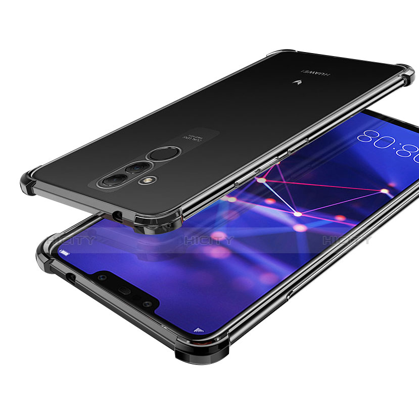 Huawei Mate 20 Lite用極薄ソフトケース シリコンケース 耐衝撃 全面保護 クリア透明 H02 ファーウェイ ブラック