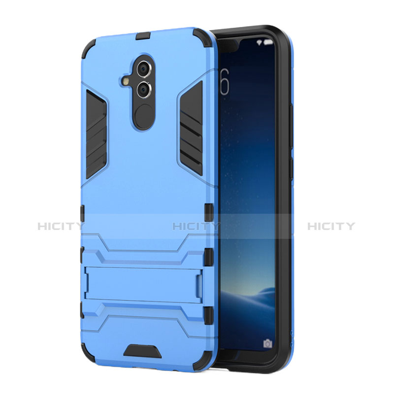 Huawei Mate 20 Lite用ハイブリットバンパーケース スタンド プラスチック 兼シリコーン カバー ファーウェイ ネイビー