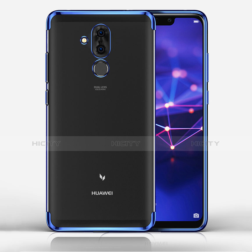 Huawei Mate 20 Lite用極薄ソフトケース シリコンケース 耐衝撃 全面保護 クリア透明 カバー ファーウェイ ネイビー