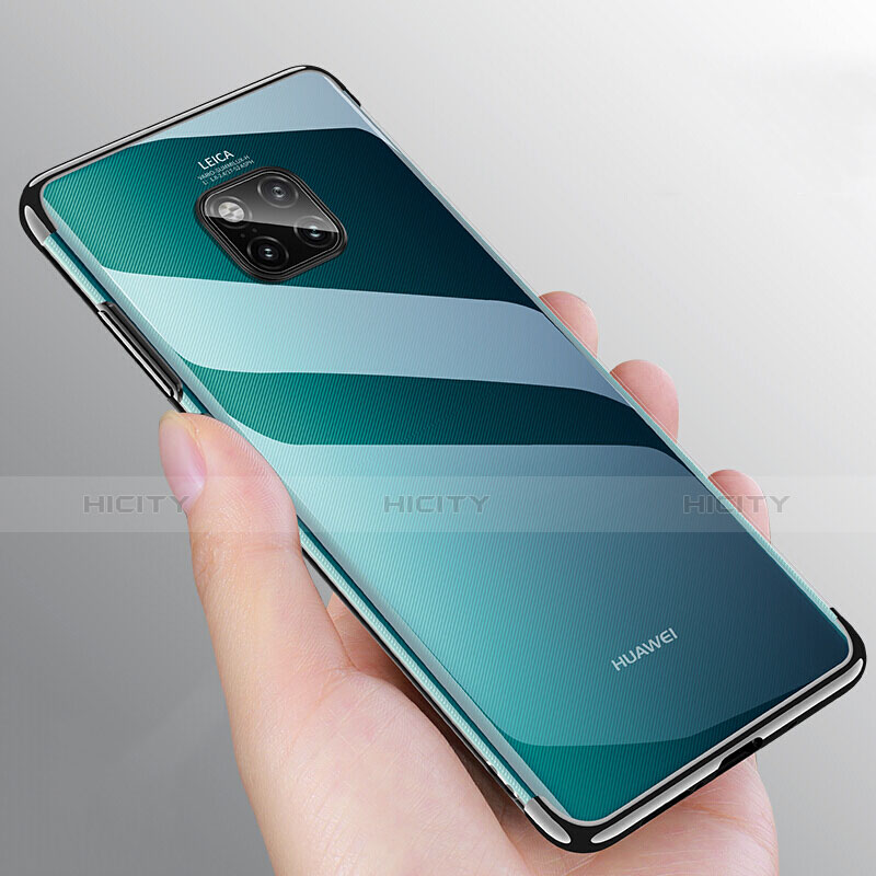 Huawei Mate 20 Pro用極薄ソフトケース シリコンケース 耐衝撃 全面保護 クリア透明 H03 ファーウェイ ブラック