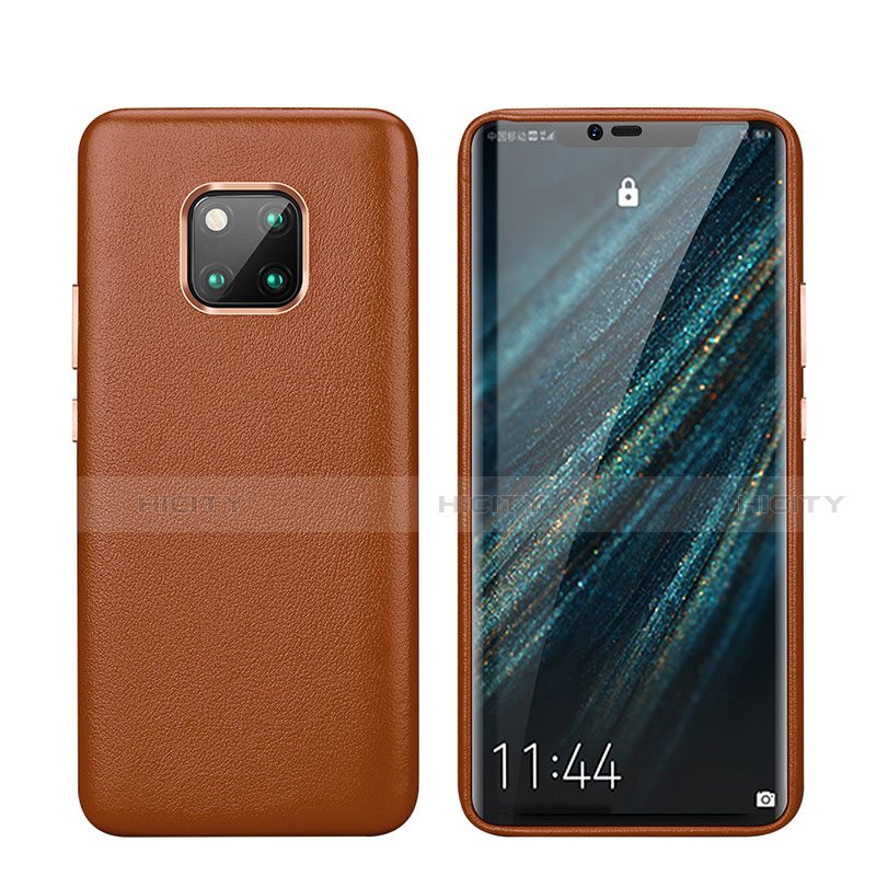 Huawei Mate 20 Pro用ケース 高級感 手触り良いレザー柄 P03 ファーウェイ ブラウン