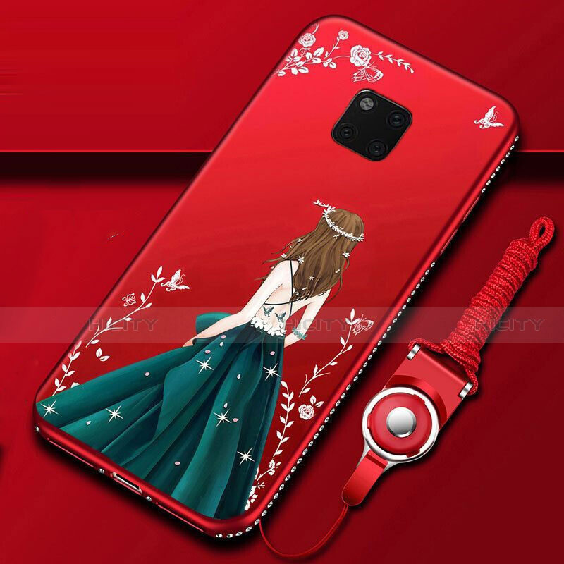 Huawei Mate 20 Pro用シリコンケース ソフトタッチラバー バタフライ ドレスガール ドレス少女 カバー K01 ファーウェイ マルチカラー