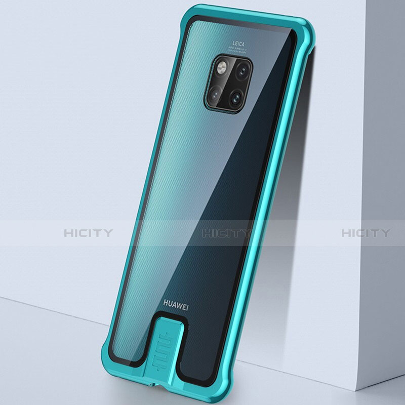 Huawei Mate 20 Pro用ケース 高級感 手触り良い アルミメタル 製の金属製 360度 フルカバーバンパー 鏡面 カバー T05 ファーウェイ グリーン