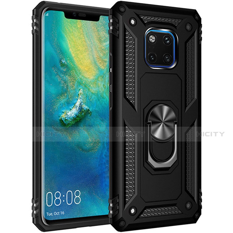 Huawei Mate 20 Pro用ハイブリットバンパーケース プラスチック アンド指輪 マグネット式 R01 ファーウェイ 