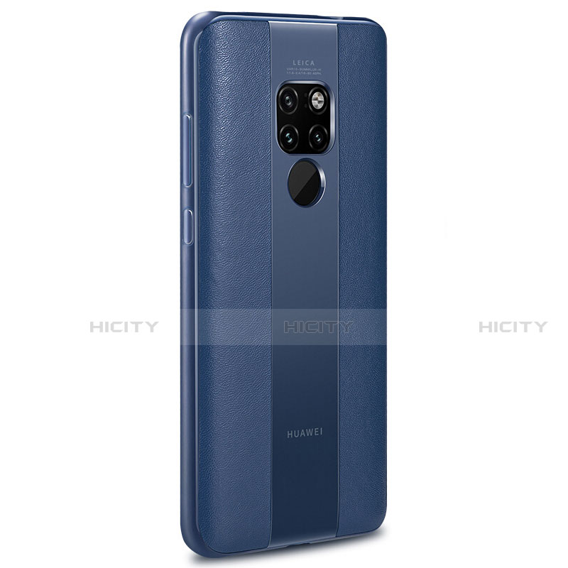 Huawei Mate 20 X 5G用シリコンケース ソフトタッチラバー レザー柄 カバー H03 ファーウェイ ネイビー