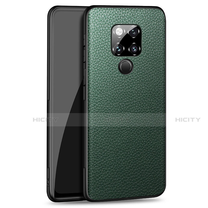 Huawei Mate 20 X 5G用ケース 高級感 手触り良いレザー柄 R09 ファーウェイ グリーン