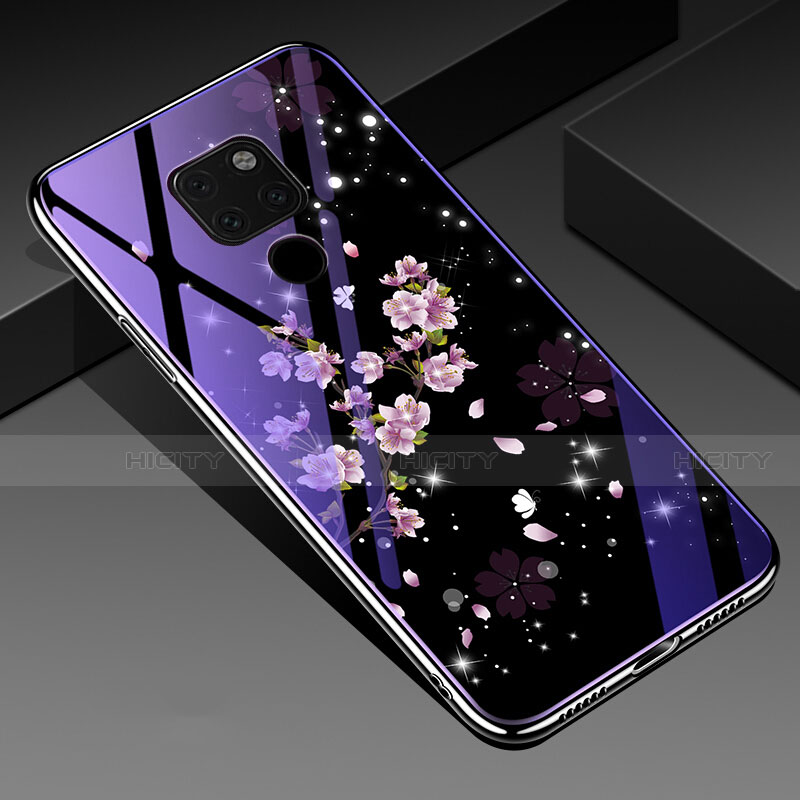 Huawei Mate 20 X 5G用ハイブリットバンパーケース プラスチック 鏡面 花 カバー ファーウェイ マルチカラー