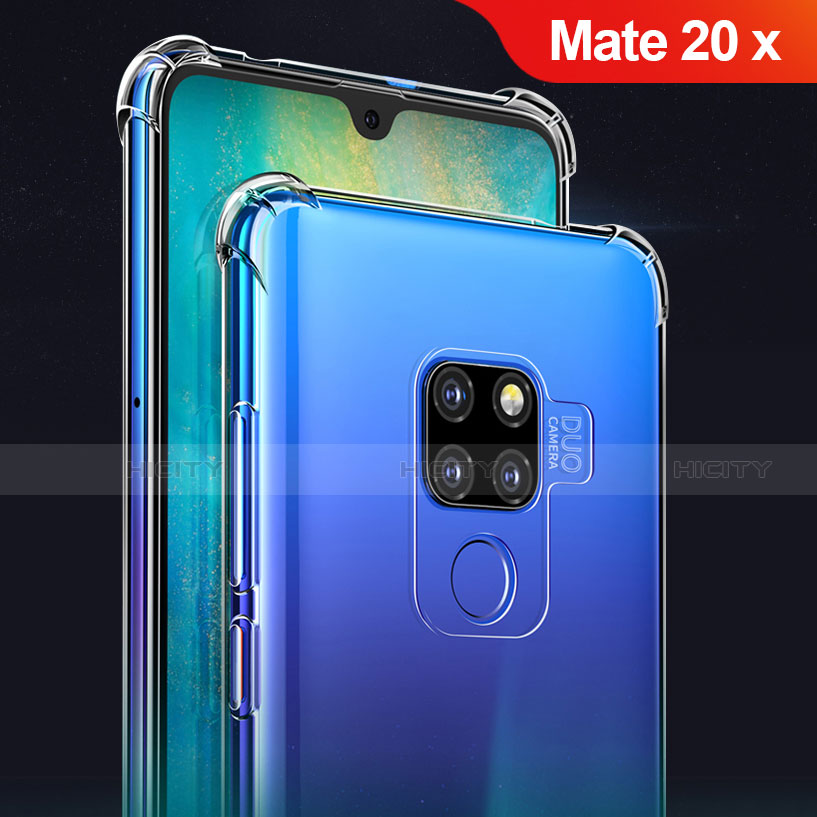 Huawei Mate 20 X 5G用極薄ソフトケース シリコンケース 耐衝撃 全面保護 クリア透明 T02 ファーウェイ クリア