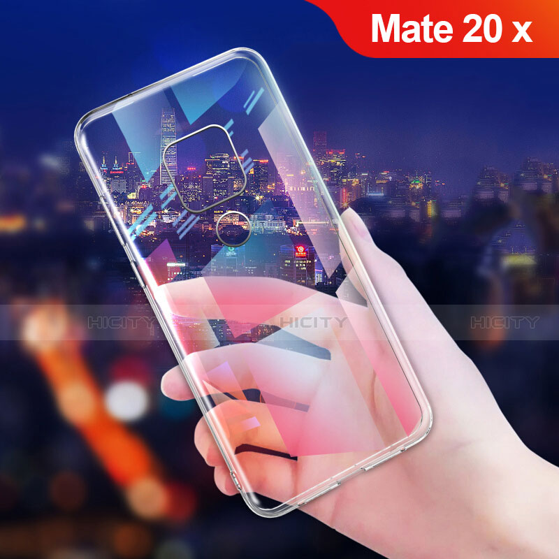 Huawei Mate 20 X 5G用極薄ソフトケース シリコンケース 耐衝撃 全面保護 クリア透明 T06 ファーウェイ クリア