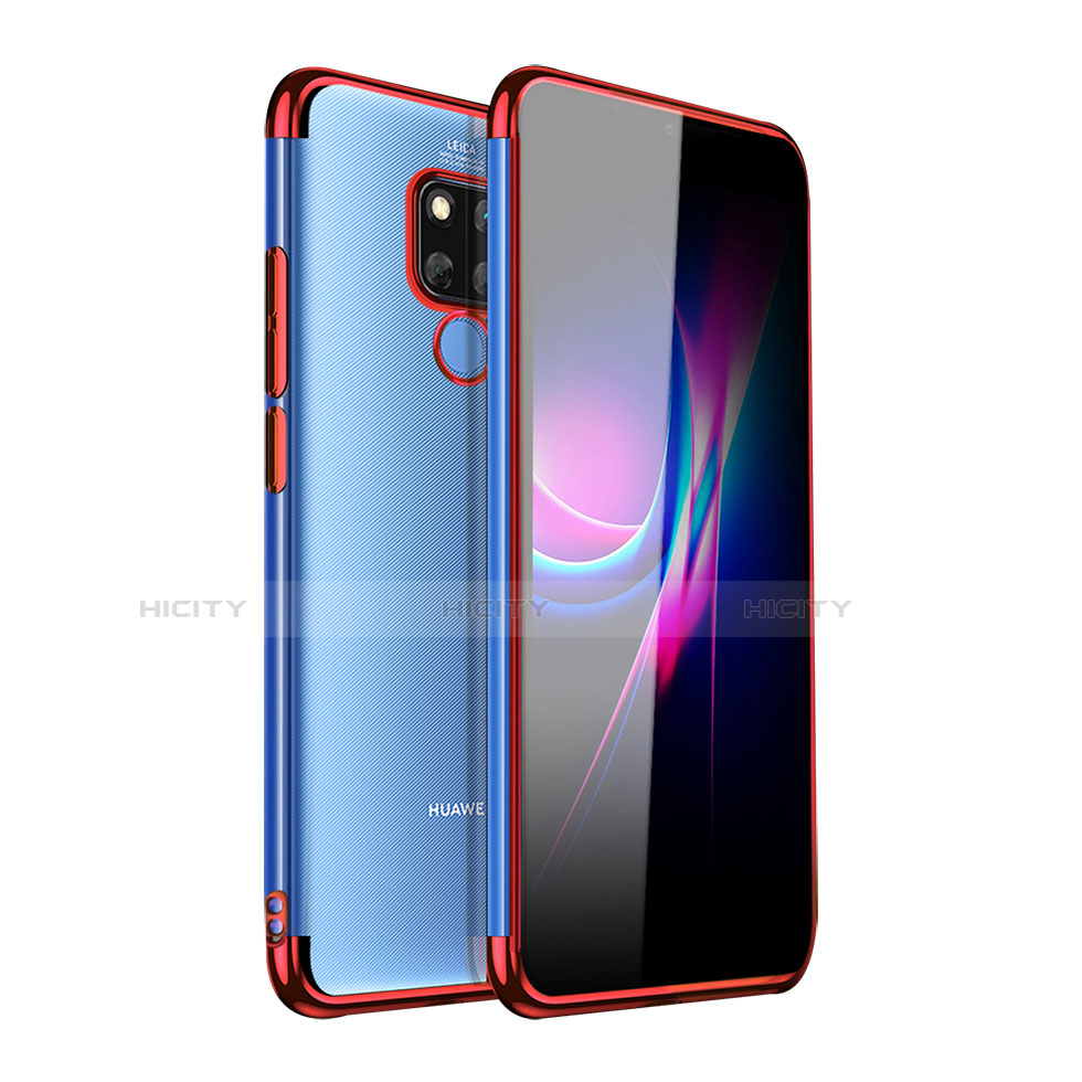 Huawei Mate 20 X 5G用極薄ソフトケース シリコンケース 耐衝撃 全面保護 クリア透明 H01 ファーウェイ レッド