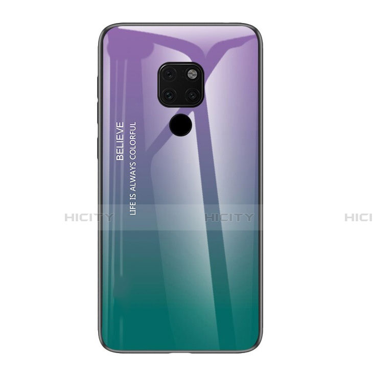 Huawei Mate 20 X 5G用ハイブリットバンパーケース プラスチック 鏡面 虹 グラデーション 勾配色 カバー H01 ファーウェイ 