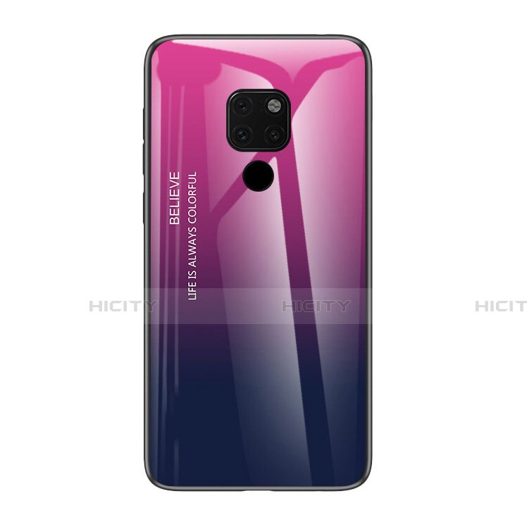 Huawei Mate 20 X 5G用ハイブリットバンパーケース プラスチック 鏡面 虹 グラデーション 勾配色 カバー H01 ファーウェイ 