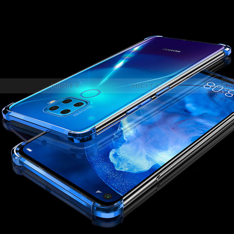 Huawei Mate 30 Lite用極薄ソフトケース シリコンケース 耐衝撃 全面保護 クリア透明 H07 ファーウェイ ネイビー