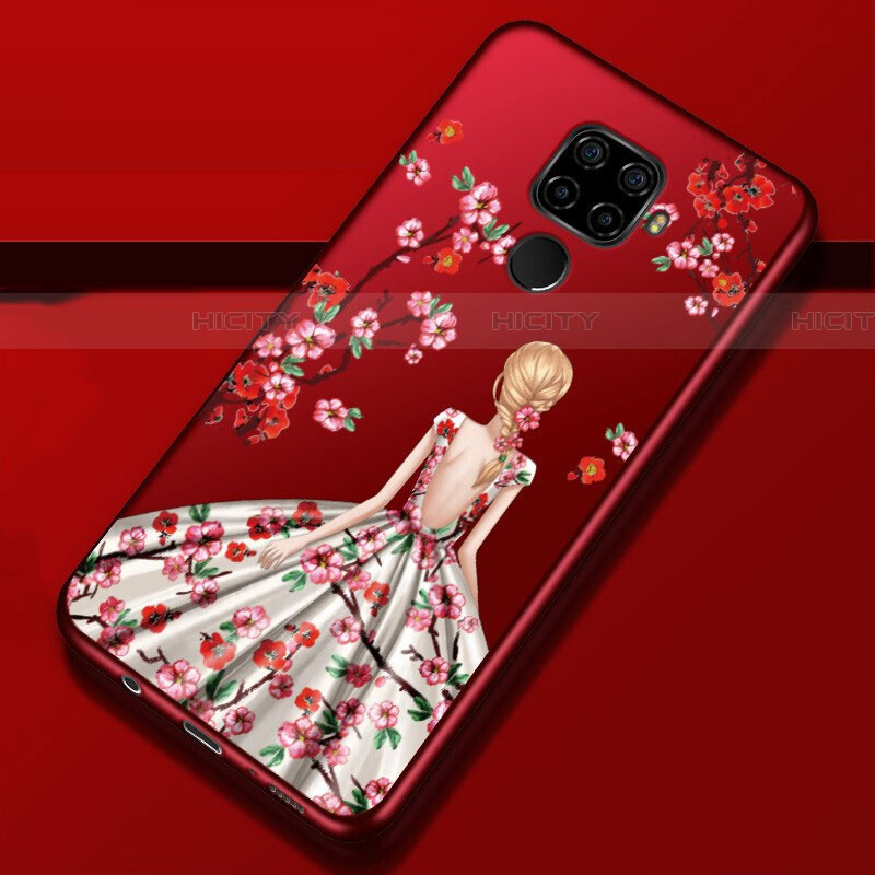 Huawei Mate 30 Lite用シリコンケース ソフトタッチラバー バタフライ ドレスガール ドレス少女 カバー ファーウェイ 