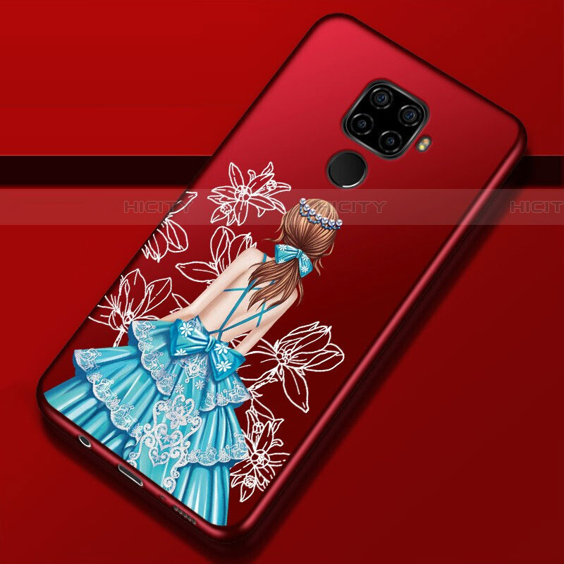 Huawei Mate 30 Lite用シリコンケース ソフトタッチラバー バタフライ ドレスガール ドレス少女 カバー ファーウェイ 