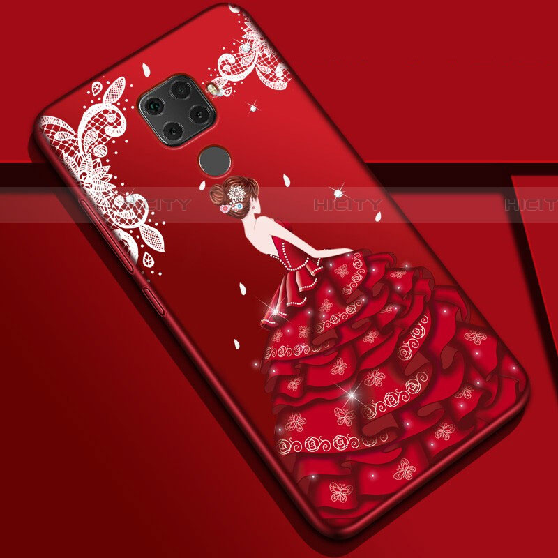 Huawei Mate 30 Lite用シリコンケース ソフトタッチラバー バタフライ ドレスガール ドレス少女 カバー S01 ファーウェイ 