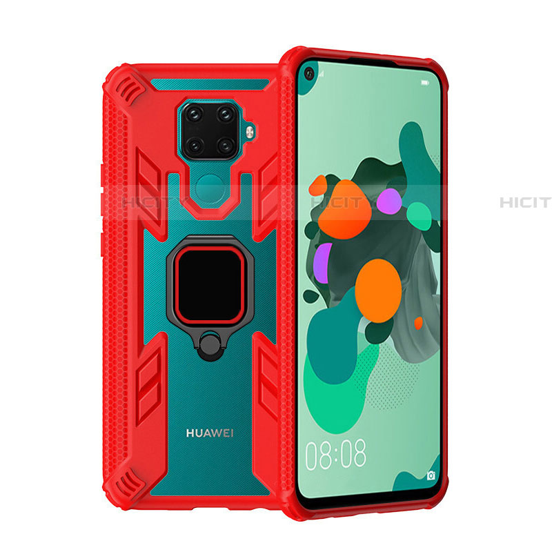 Huawei Mate 30 Lite用ハイブリットバンパーケース プラスチック アンド指輪 マグネット式 S03 ファーウェイ 