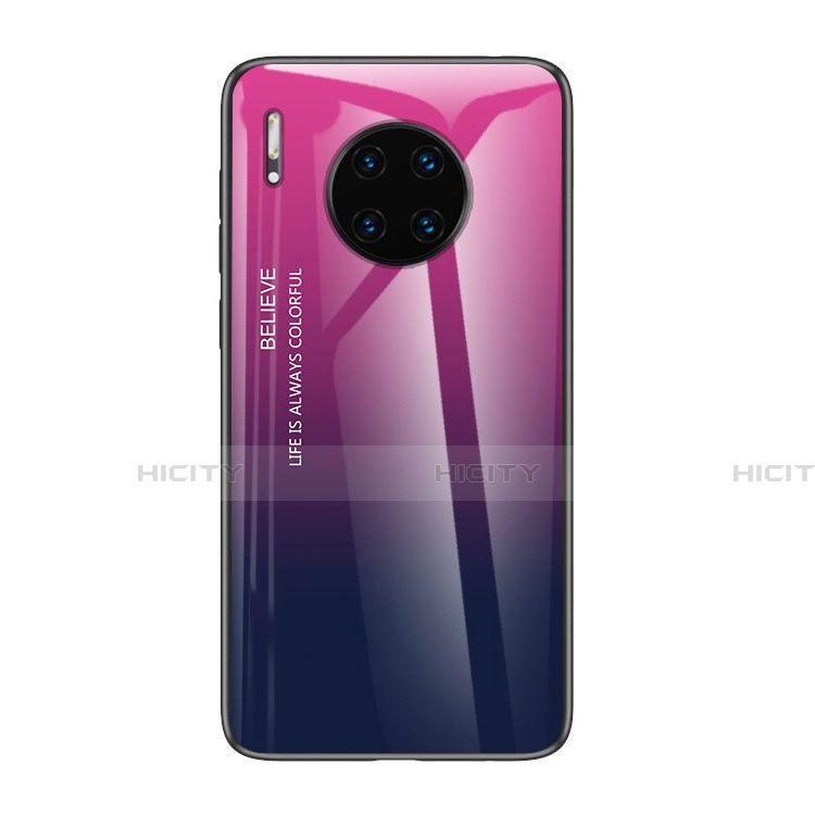 Huawei Mate 30 Pro用ハイブリットバンパーケース プラスチック 鏡面 虹 グラデーション 勾配色 カバー H01 ファーウェイ 