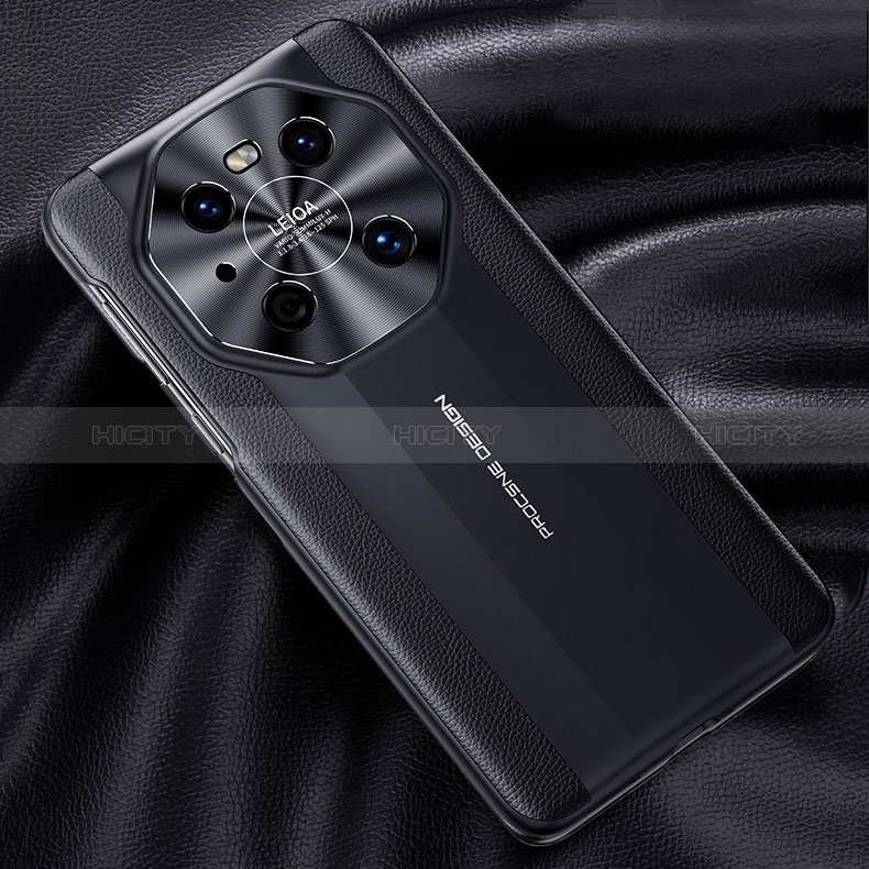 Huawei Mate 40 Pro用ケース 高級感 手触り良いレザー柄 JB5 ファーウェイ ブラック