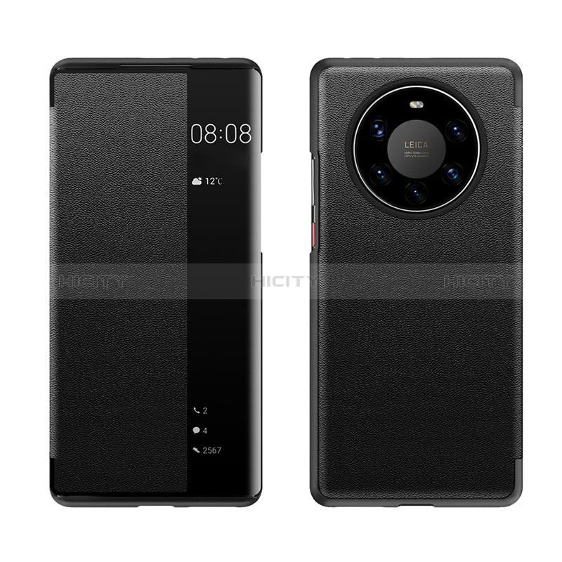 Huawei Mate 40 Pro+ Plus用手帳型 レザーケース スタンド カバー LF1 ファーウェイ ブラック