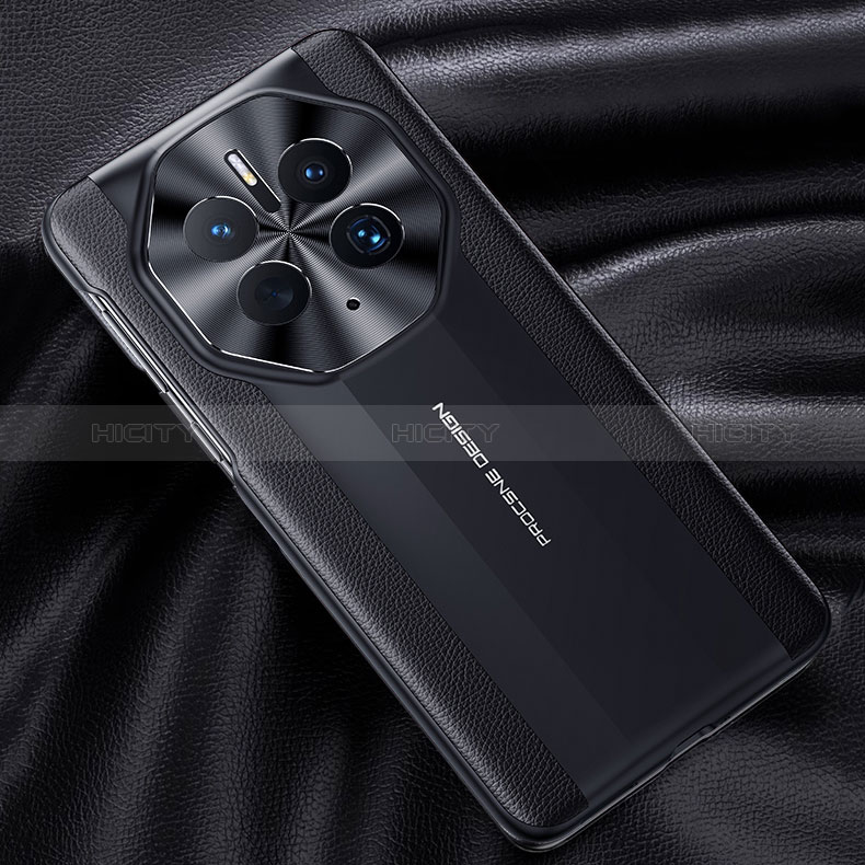 Huawei Mate 50用ケース 高級感 手触り良いレザー柄 JB6 ファーウェイ ブラック