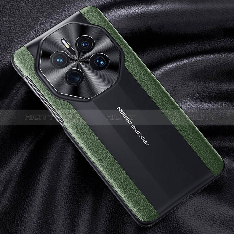 Huawei Mate 50 RS用ケース 高級感 手触り良いレザー柄 JB6 ファーウェイ グリーン