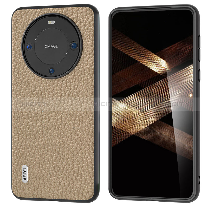 Huawei Mate 60用ケース 高級感 手触り良いレザー柄 B07H ファーウェイ ブラウン