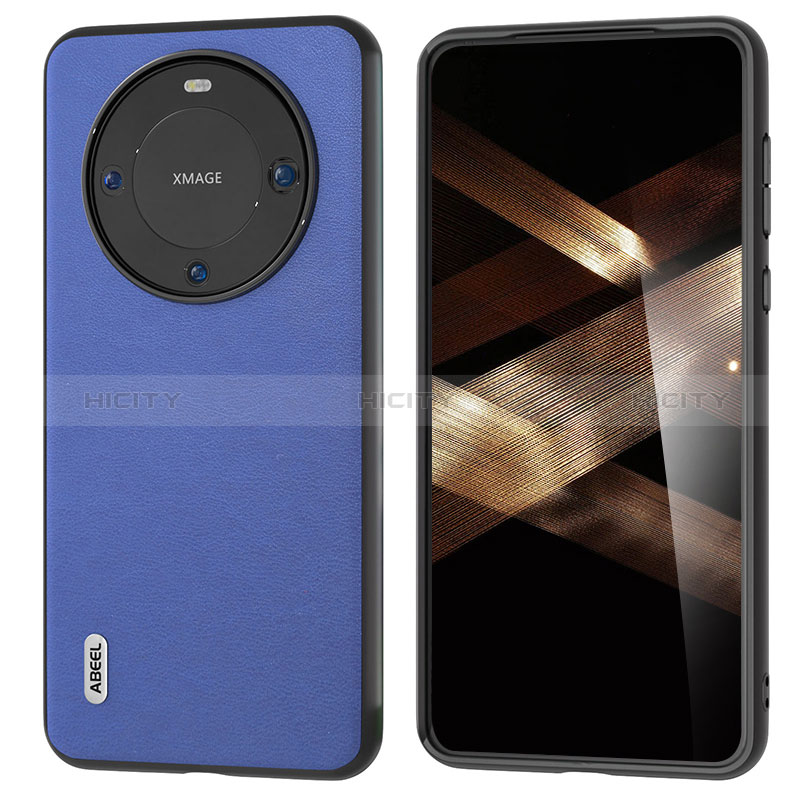 Huawei Mate 60 Pro用ケース 高級感 手触り良いレザー柄 BH1 ファーウェイ ミッドナイトネイビー