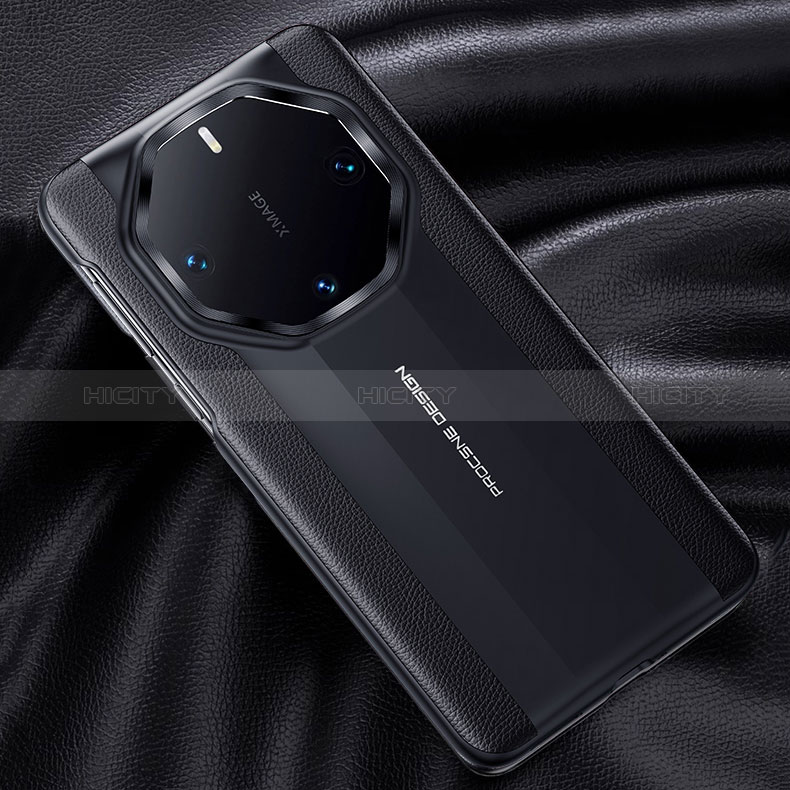 Huawei Mate 60 RS Ultimate用ケース 高級感 手触り良いレザー柄 JB3 ファーウェイ ブラック