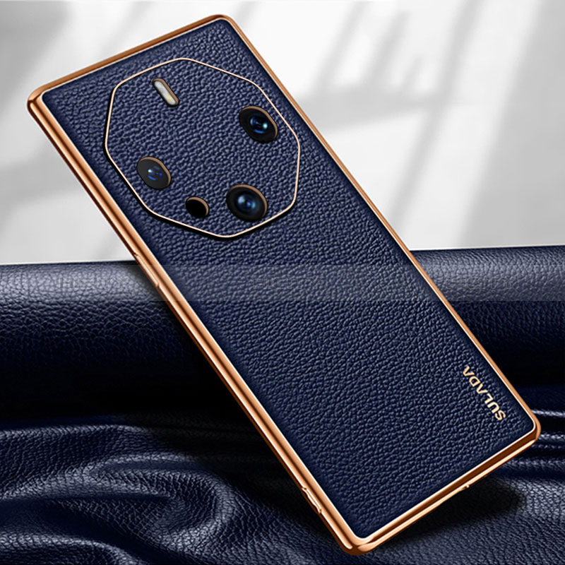 Huawei Mate 60 RS Ultimate用ケース 高級感 手触り良いレザー柄 LD2 ファーウェイ ネイビー