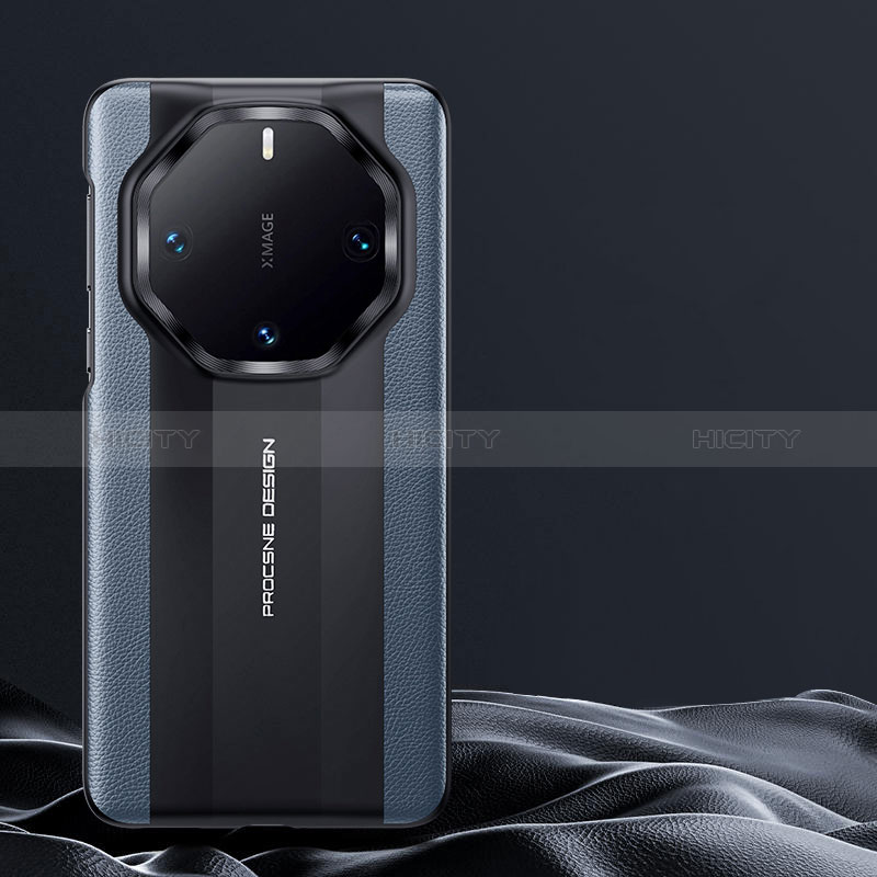 Huawei Mate 60 RS Ultimate用ケース 高級感 手触り良いレザー柄 JB1 ファーウェイ ネイビー