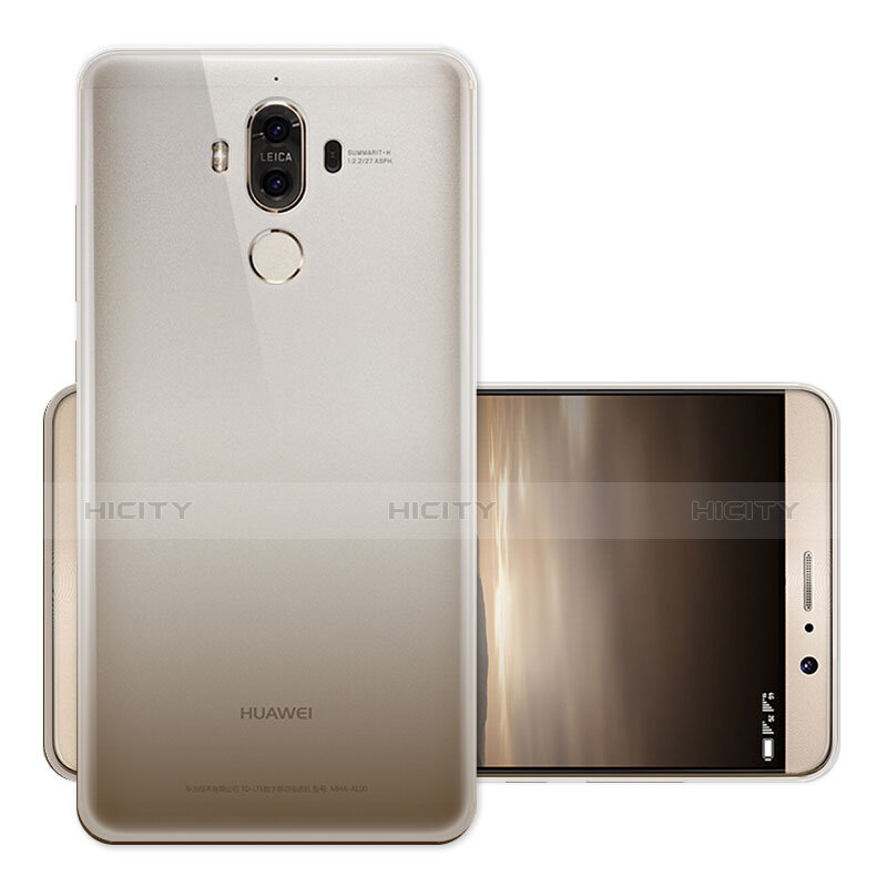 Huawei Mate 9用極薄ソフトケース グラデーション 勾配色 クリア透明 ファーウェイ グレー