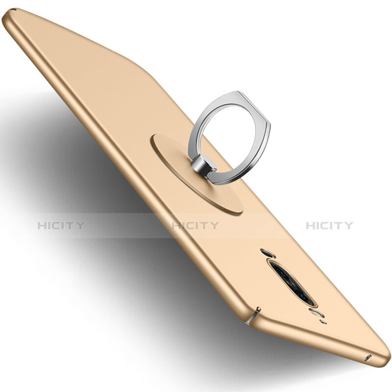 Huawei Mate 9 Pro用ハードケース プラスチック 質感もマット アンド指輪 ファーウェイ ゴールド