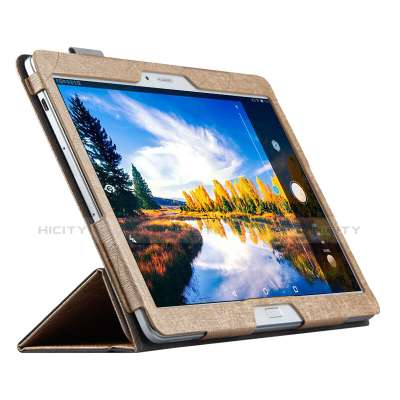 Huawei MediaPad M2 10.0 M2-A01 M2-A01W M2-A01L用手帳型 レザーケース スタンド L01 ファーウェイ ゴールド