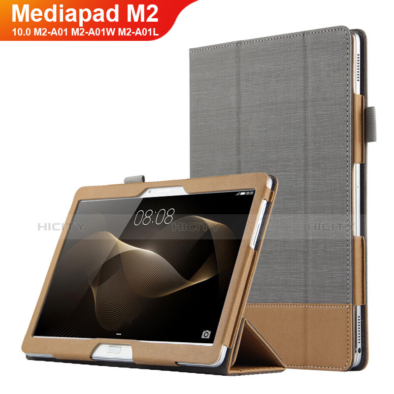 Huawei MediaPad M2 10.0 M2-A01 M2-A01W M2-A01L用手帳型 レザーケース スタンド L03 ファーウェイ グレー