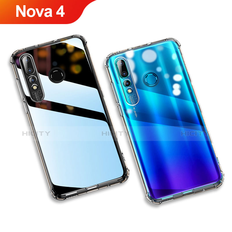 Huawei Nova 4用極薄ソフトケース シリコンケース 耐衝撃 全面保護 クリア透明 カバー ファーウェイ クリア