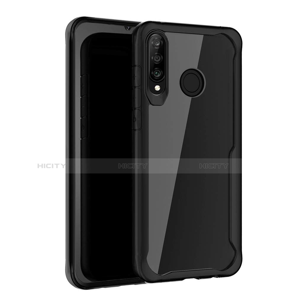 Huawei Nova 4e用ハイブリットバンパーケース プラスチック 鏡面 カバー Z01 ファーウェイ ブラック