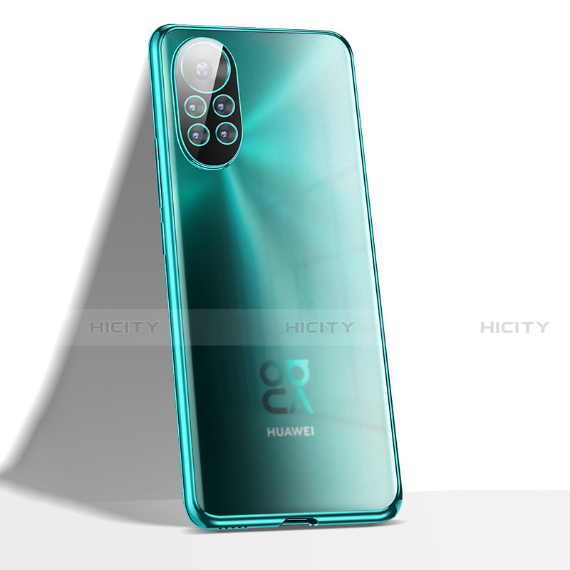 Huawei Nova 8 5G用極薄ソフトケース シリコンケース 耐衝撃 全面保護 クリア透明 H02 ファーウェイ シアン