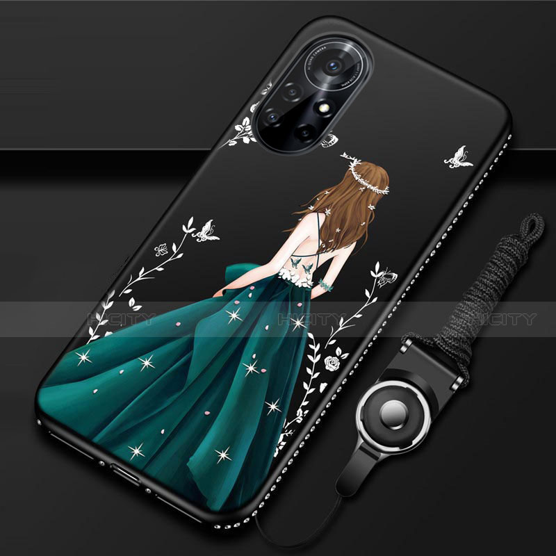 Huawei Nova 8 Pro 5G用シリコンケース ソフトタッチラバー バタフライ ドレスガール ドレス少女 カバー ファーウェイ 