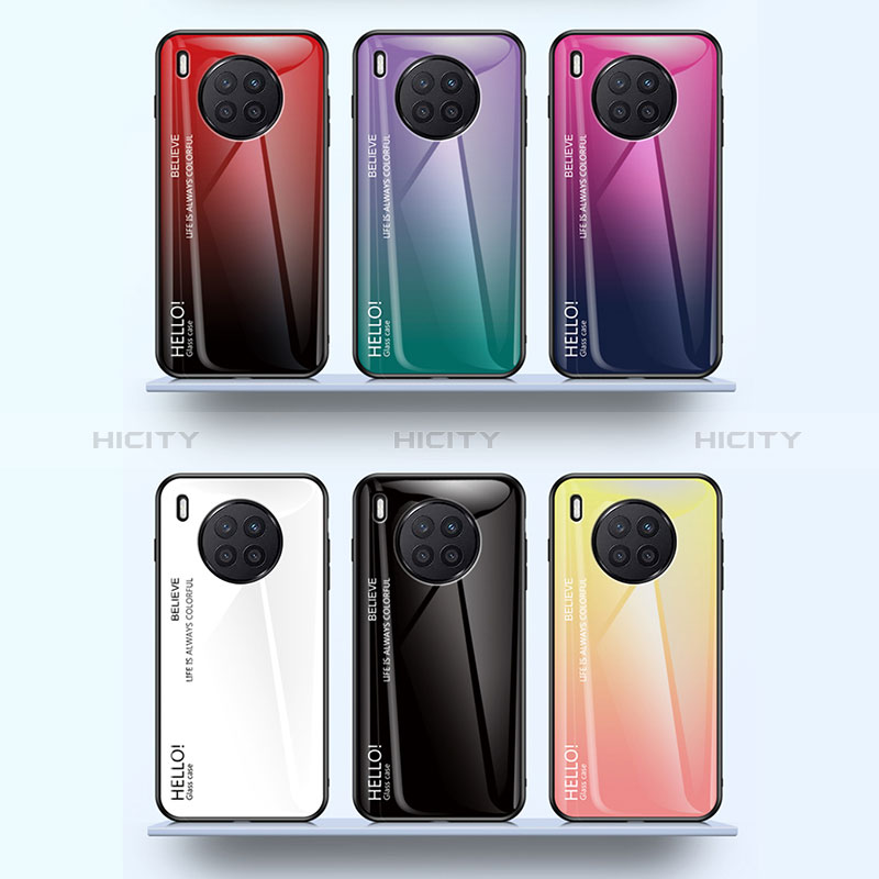 Huawei Nova 8i用ハイブリットバンパーケース プラスチック 鏡面 虹 グラデーション 勾配色 カバー LS1 ファーウェイ 