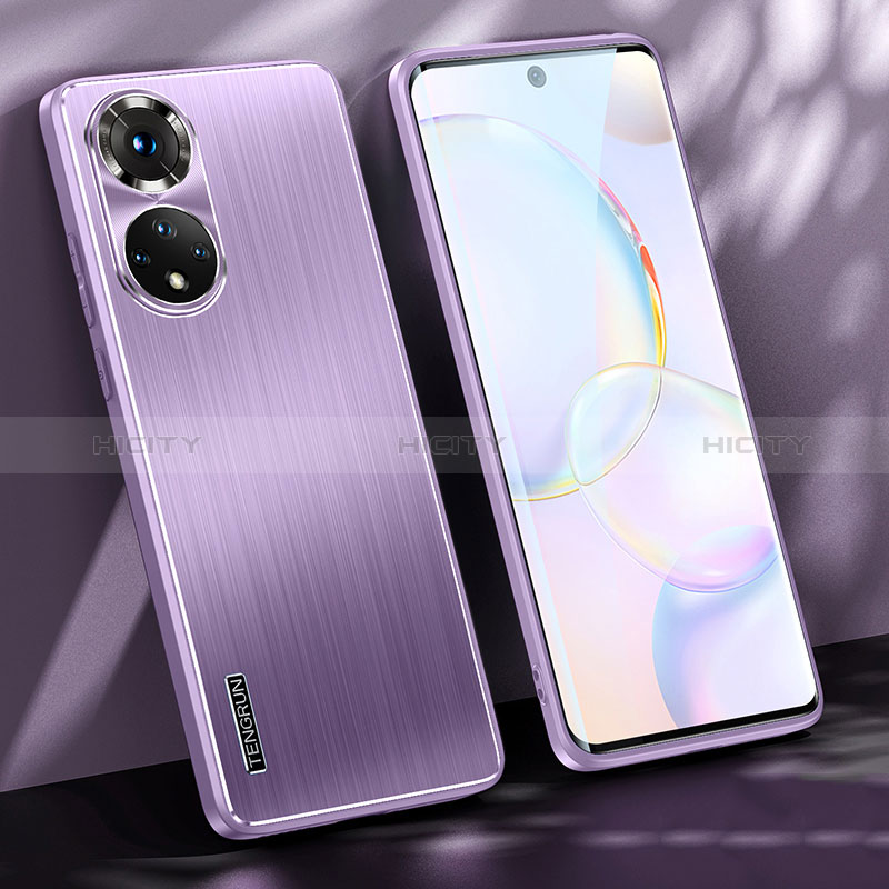 Huawei Nova 9用ケース 高級感 手触り良い アルミメタル 製の金属製 兼シリコン カバー JL1 ファーウェイ パープル