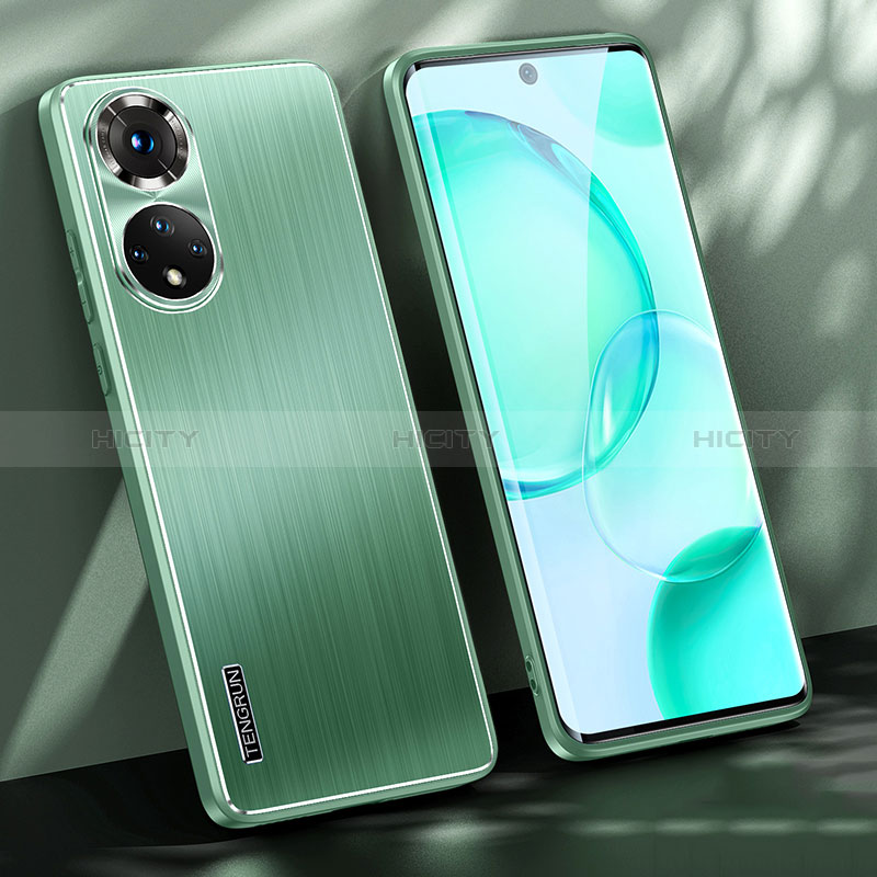 Huawei Nova 9用ケース 高級感 手触り良い アルミメタル 製の金属製 兼シリコン カバー JL1 ファーウェイ グリーン