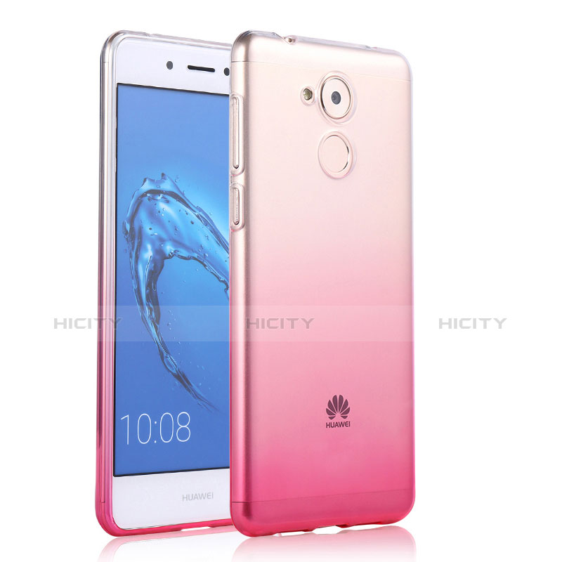 Huawei Nova Smart用極薄ソフトケース グラデーション 勾配色 クリア透明 ファーウェイ ピンク