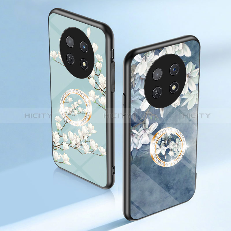 Huawei Nova Y91用ハイブリットバンパーケース プラスチック 鏡面 花 カバー S01 ファーウェイ 